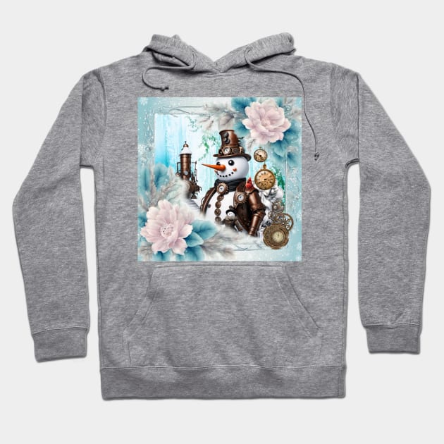 Snowman in Time! Steampunk Snowman Brings Winter Wonderland to Life Hoodie by Nicky2342